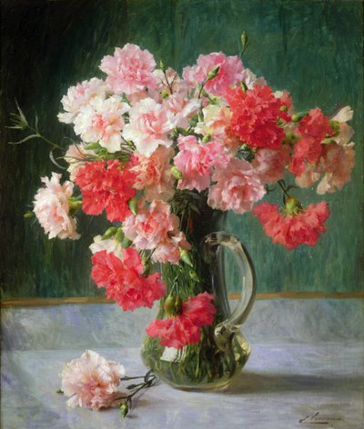 Still life of Carnations by Emile Vernon